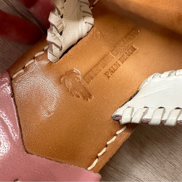 Palm Beach Sandals Women’s Thong Sandals in Pink & White Leather Size 6.5 - Picture 6 of 9